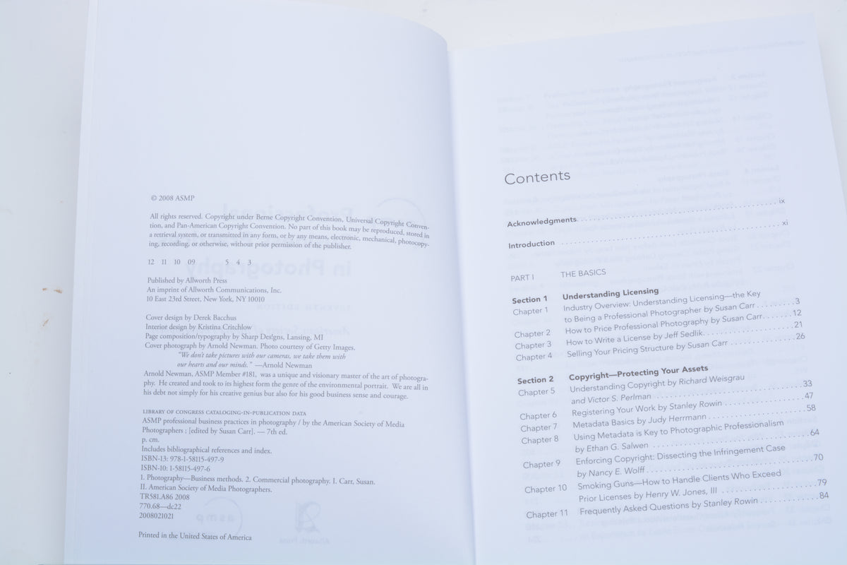 Professional Business Practices in Photography Seventh Edition softcover book