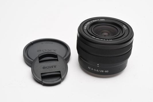 Sony FE 28-60mm f4-5.6 E-Mount zoom SEL2860 w/Caps (Black) Mint-