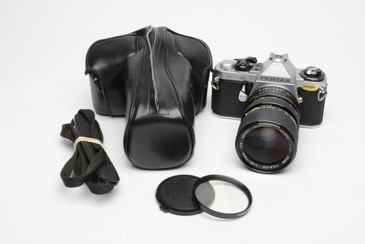 Pentax ME Super 35mm SLR w/35-70mm f2.5-3.5 zoom Lens, new seals, case