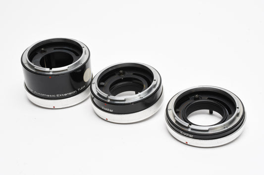 Vivitar FL/FD AT-4 Automatic Extension Tube Set 12,20,36mm Set Canon FD, +Caps