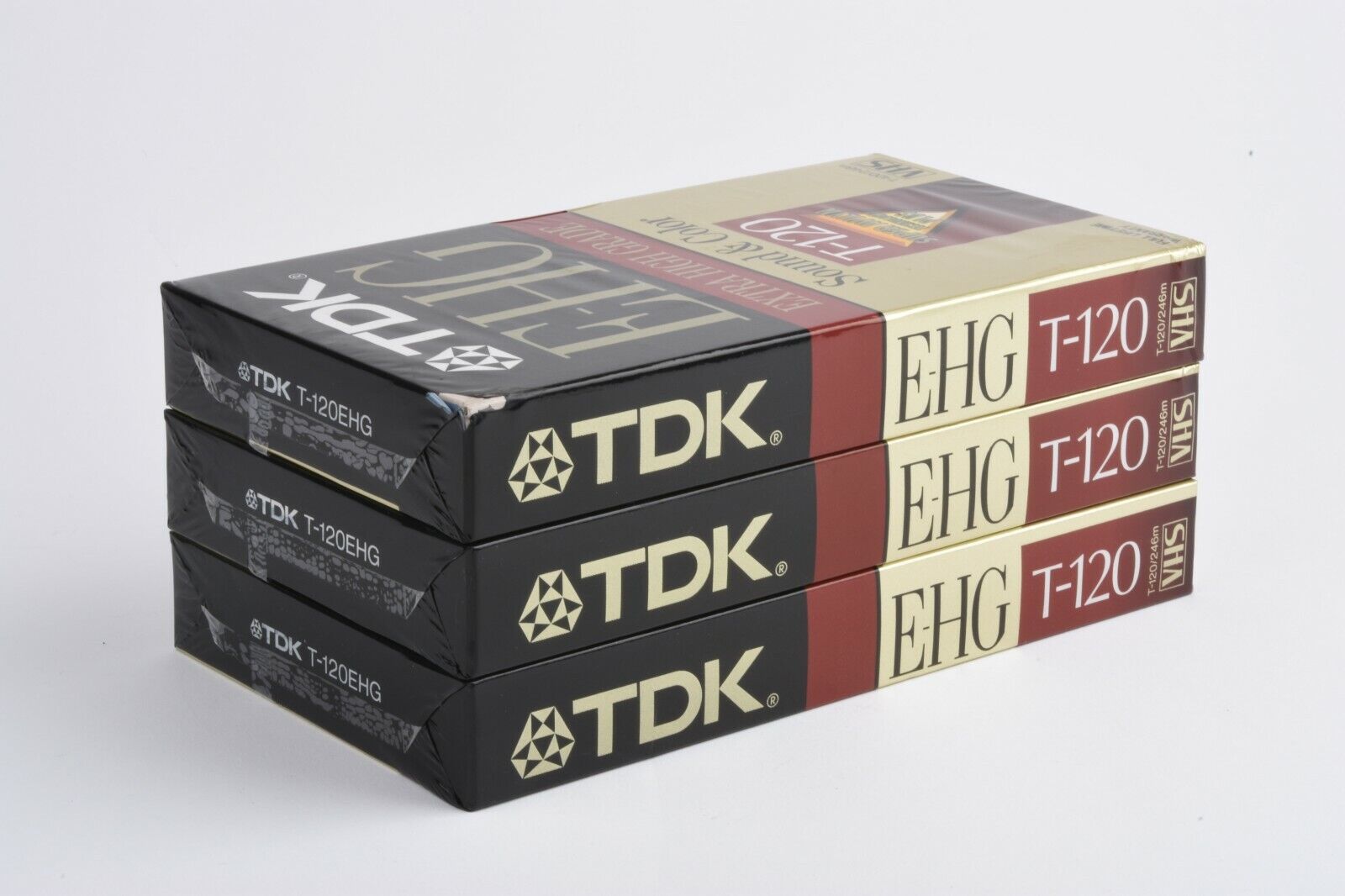 3X TDK T-120 VHS TAPE E-HG, EXTRA HIGH GRADE, SEALED