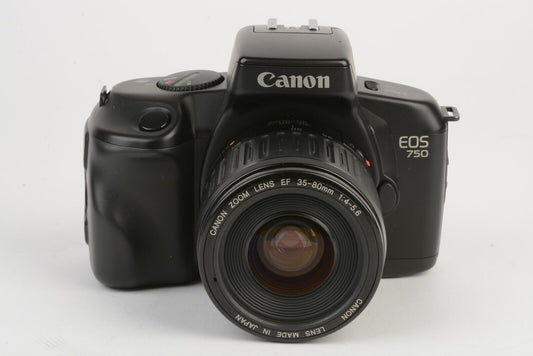 Canon EOS 750 35mm SLR W/Ef 35-80mm Zoom, Lowepro Holster Case, Tested