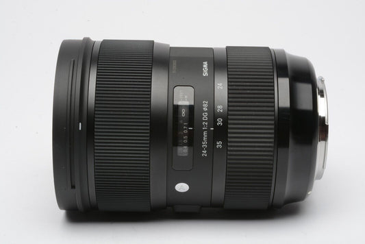 Sigma USA AF 24-35mm f2 DG HSM Art Lens For Canon, Hood, Case, Caps