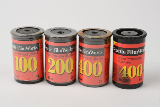 4X ROLLS SEATTLE FILMWORKS 1X 100/24, 2X 200/24, 1X 400/24 EXPIRED 1999