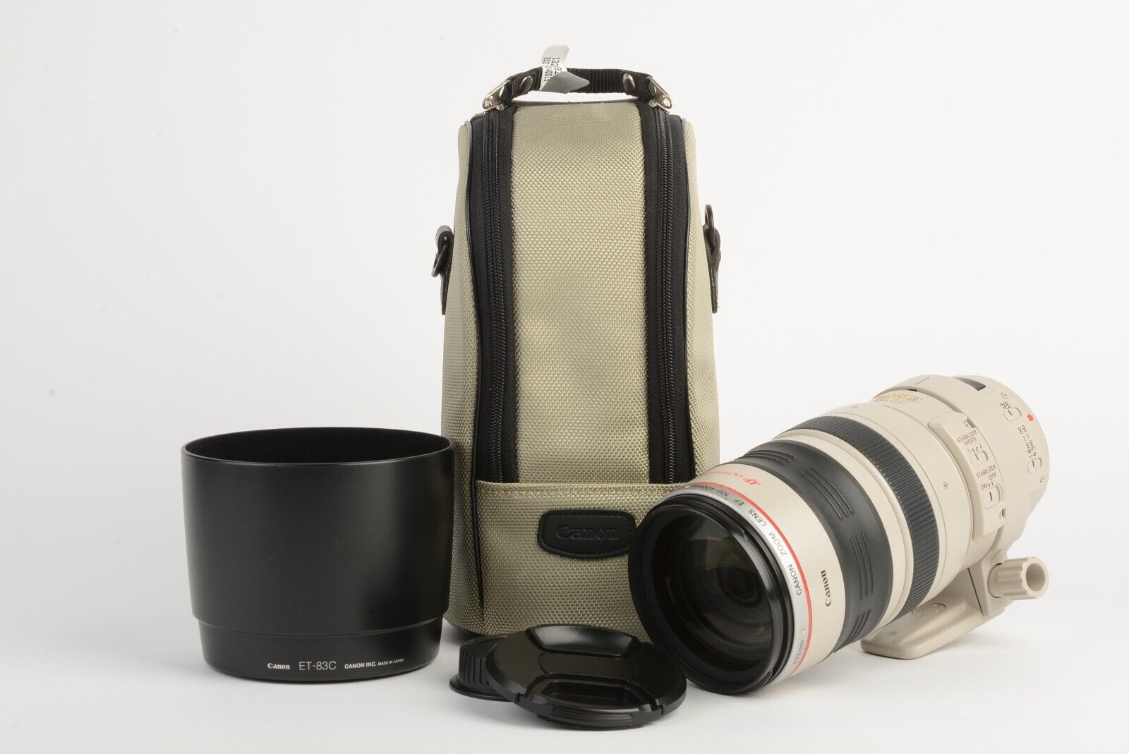 MINT- CANON EF 100-400mm f4.5-5.6 L IS USM ZOOM LENS, CAPS, COLLAR, CASE,  HOOD