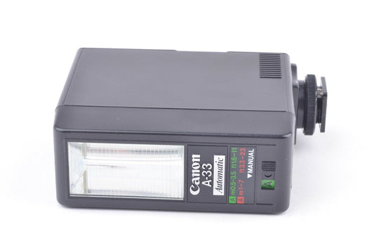 Canon Speedlite A-33 Electronic Flash, Case, tested, nice