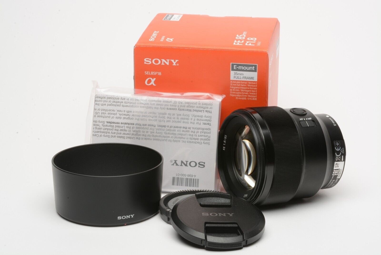 Sony FE 85mm f1.8 lens SEL85F18