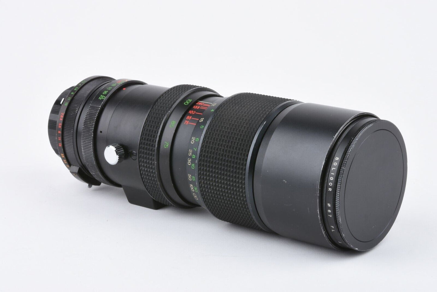 Vivitar 75-260mm F4.5 TX Mount with Minolta MD Adapter, Caps+Pola, Nice!