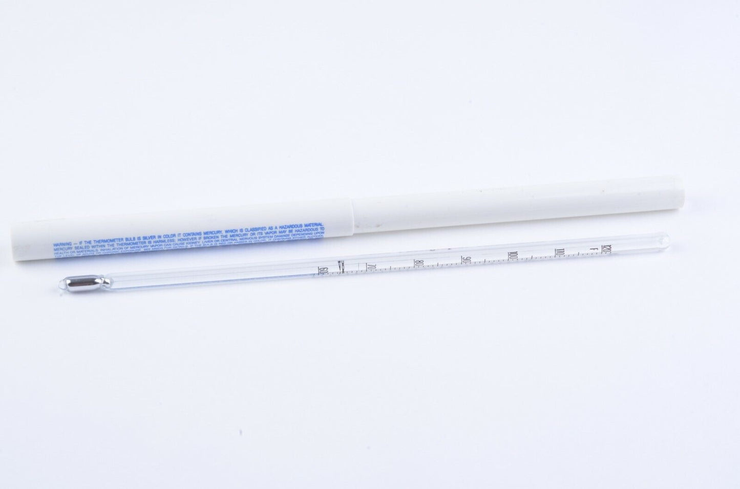 Very Clean & Tested 60-120 Degree F Brannan Photo Glass Thermometer, Boxed 9"