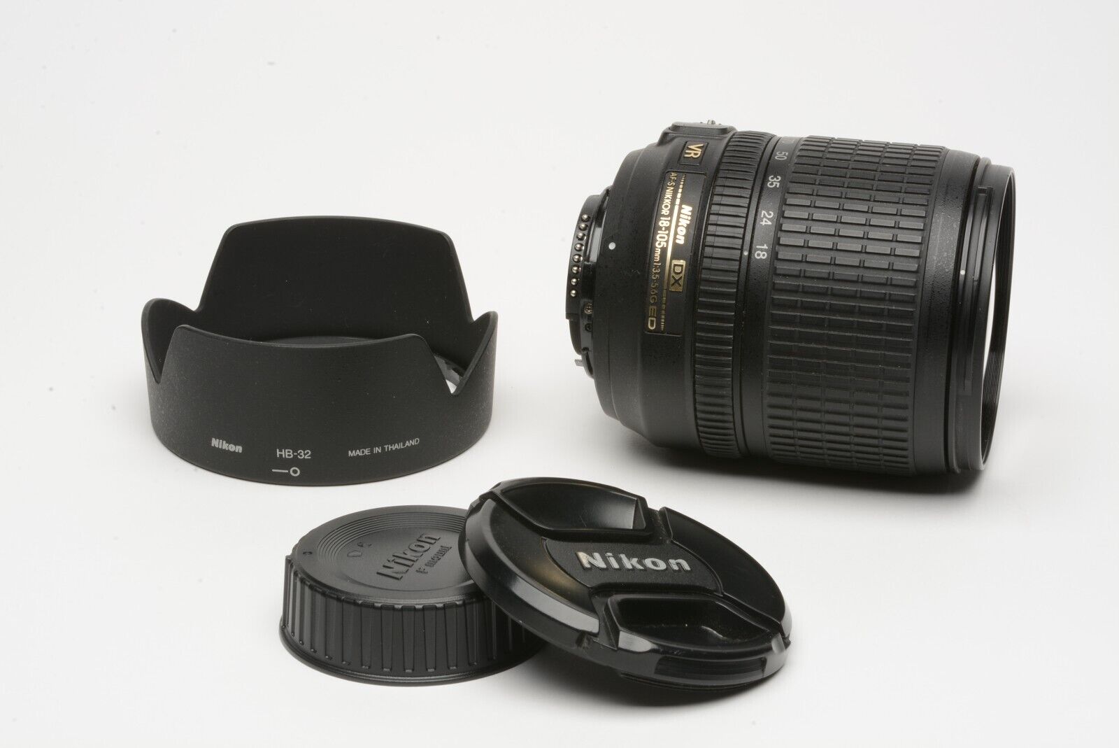 EXC+++ NIKON AF-S NIKKOR 18-105mm f3.5-5.6G ED VR ZOOM LENS, HOOD+