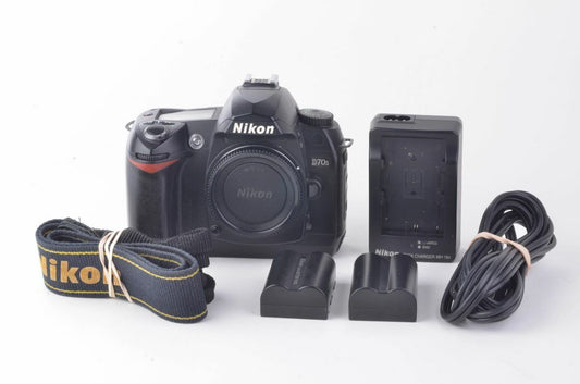 EXC++ NIKON D70S BODY w/2 BATTERIES, CHARGER, CAP, STRAP ONLY 6492 ACTS!