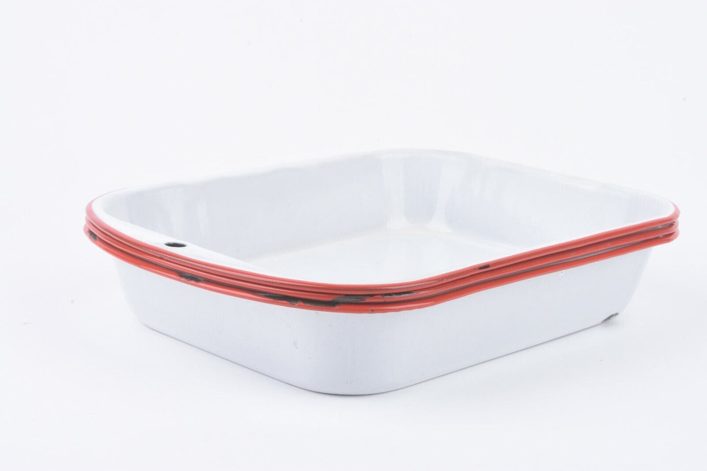 3X (Lot of 3) Porcelain ~7" x 9" B&W printing trays, Nice quality