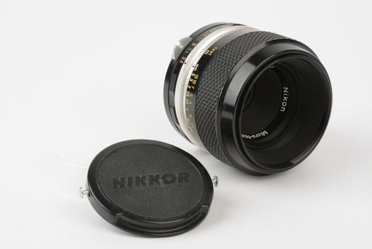 Nikon Micro Nikkor-P 55mm f3.5 Non-AI Mount MF Macro Lens, caps, sharp!