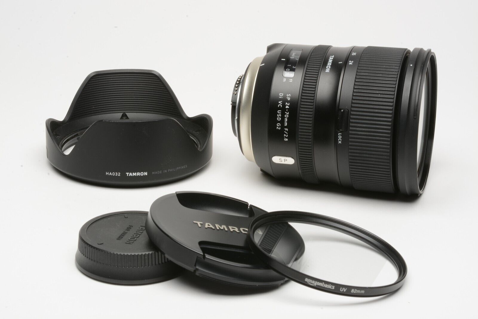 EXC+++ TAMRON A032 SP 24-70mm f2.8 Di VC USD G2 LENS FOR NIKON, HOOD, CAP,  UV