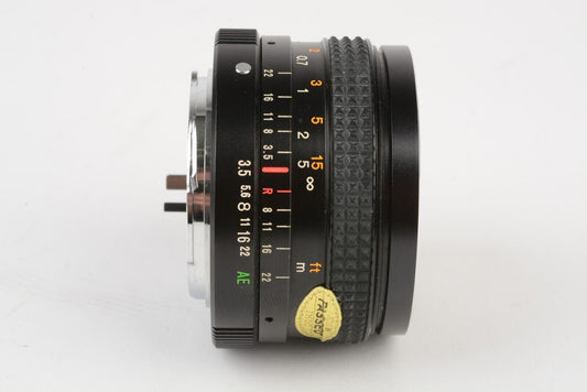 Konica Hexagon AR 28mm f3.5 Wide Angle Lens, Very Clean, Caps+Case+Hood+UV