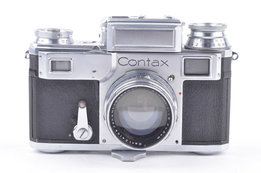 Clean Contax III Rangefinder 35mm Camera w/Sonnar 50mm F1.5 Lens, Case