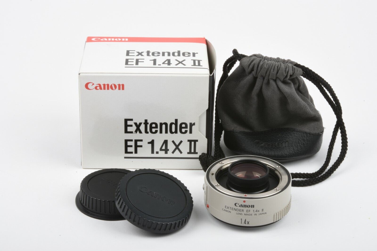 EXC++ CANON EF 1.4x II EXTENDER TELECONVERTER, CAPS, POUCH, BOX