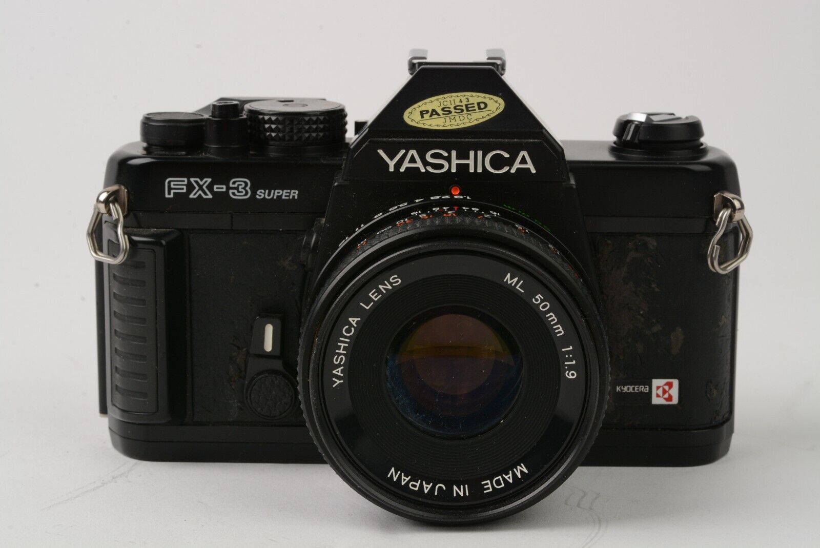 EXC++ YASHICA FX-3 35mm SLR w/50mm F1.9 ML LENS, CAP+STRAP+GOOD SEALS,  TESTED