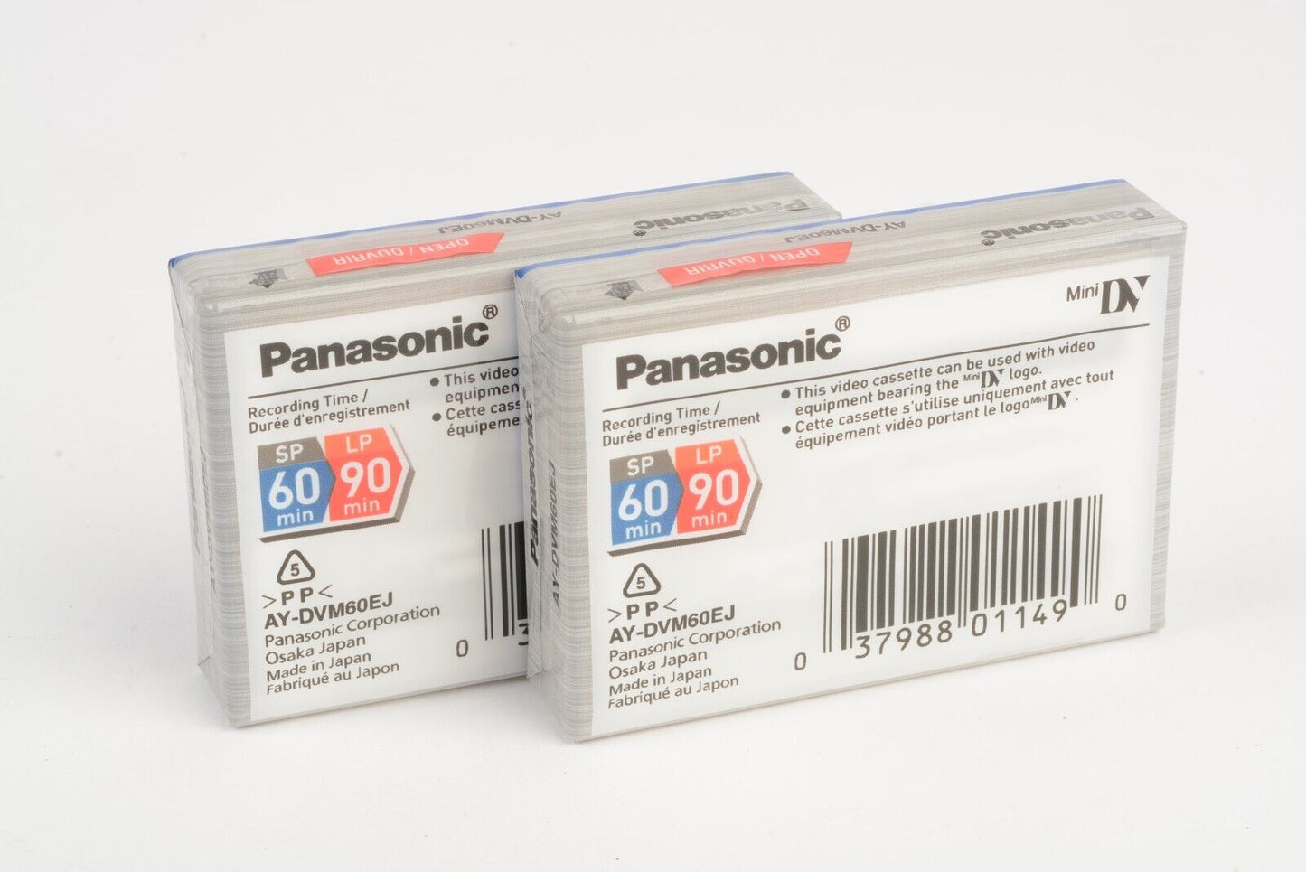 2x Panasonic Mini DV Digital Video Cassettes (2x Mini DV DVM)