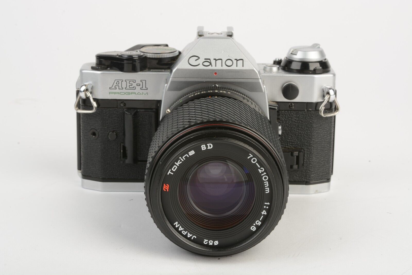 Canon AE-1 Program 35mm SLR w/70-210mm zoom FD, new seals, case, UV + strap