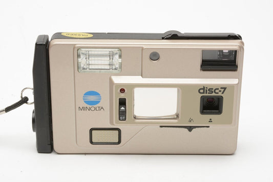 Vintage Minolta Disc 7 Camera w/ case, strap, tested, works great