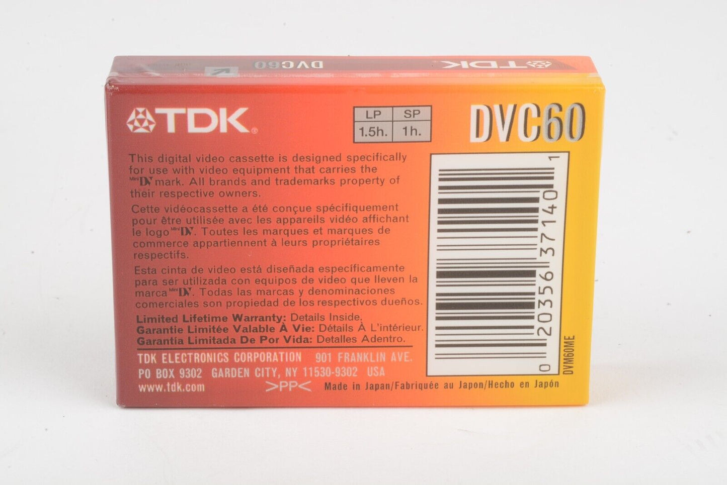 4x TDK Mini DV Digital Video Cassettes (4x DVC60) Superior Grade