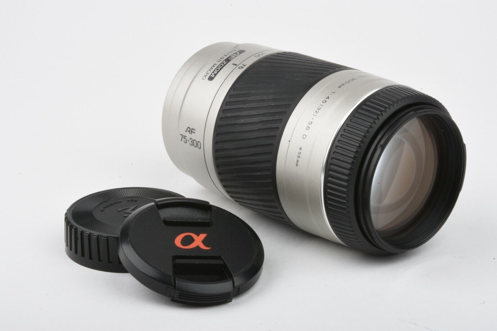 EXC++ MINOLTA AF 75-300mm F4.5-5.6D MACRO ZOOM LENS, CAPS, NICE & CLEAN