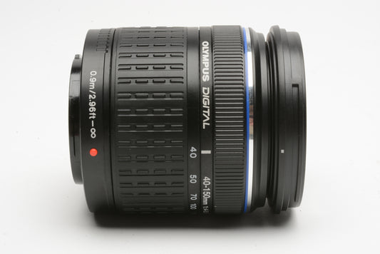 Olympus digital 40-150mm f4-5.6 ED zoom lens for 4/3 mount + UV, Hood