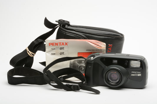 Pentax Zoom 90WR 35mm Point&Shoot camera, case, manual, strap, tested
