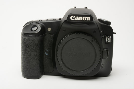Canon EOS 30D DSLR Body, batt+charger+strap+USB+4GB CF card, tested