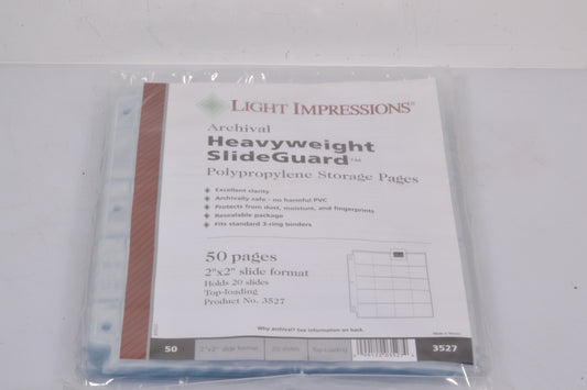 Light impressions Archival 50 pages 2x2 top loading slide pages #3527 - New