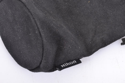 Nikon soft draw string lens pouch ~6" long, 3" diameter