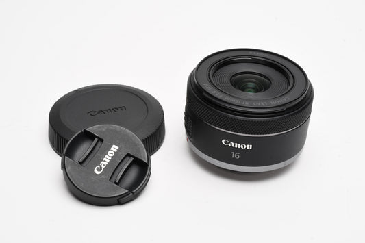 Canon RF 16mm f2.8 STM wide lens, Mint-, Great