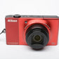 Nikon Coolpix S8000 14.2MP Digital Point&Shoot (Red) +8GB SD, batt+charger, Mint-