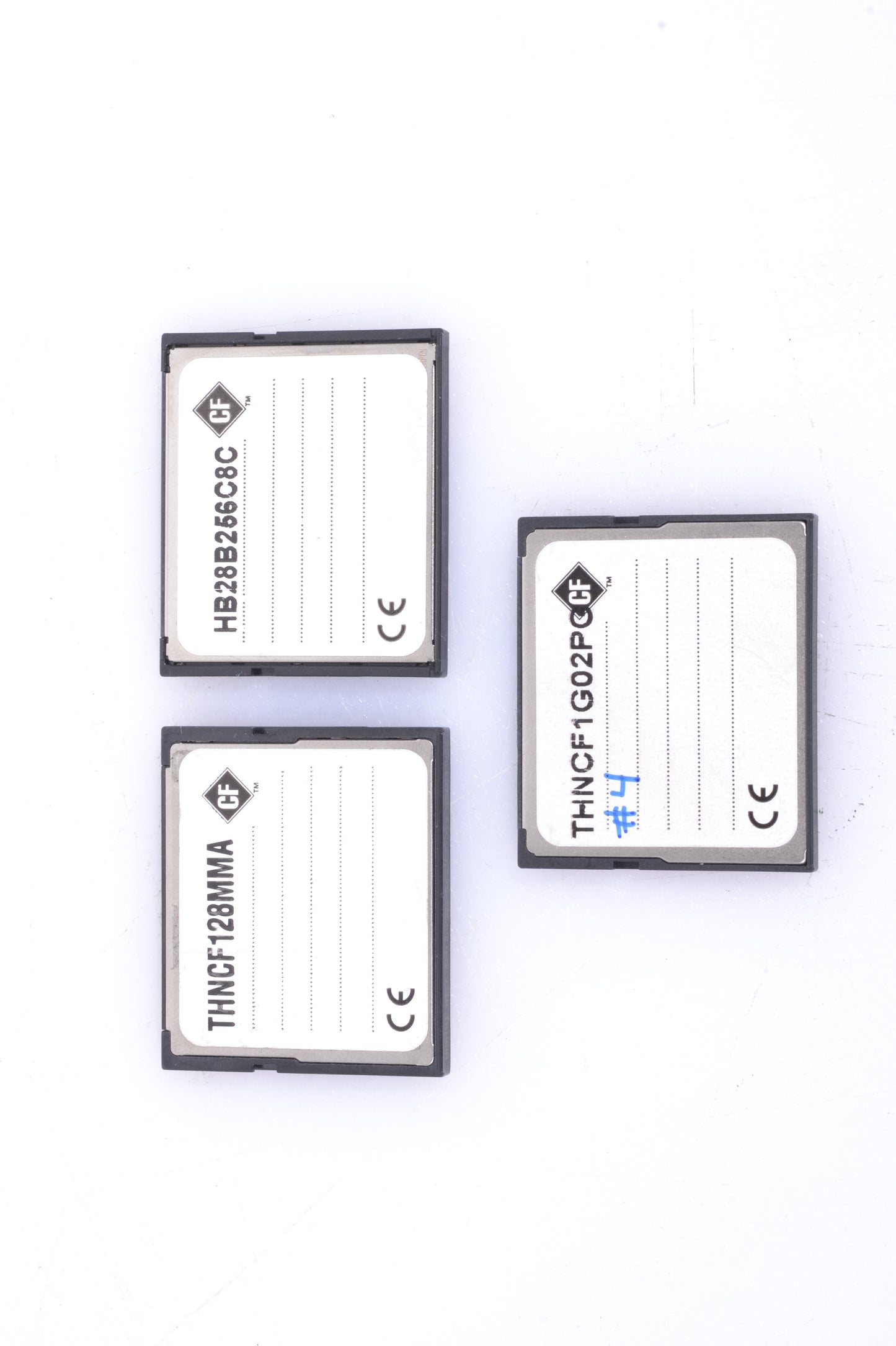 3x PNY CF Compact Flash Cards 128MB 256MB & 1GB in Pouch