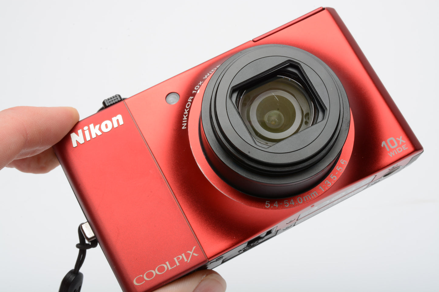 Nikon Coolpix S8000 14.2MP Digital Point&Shoot (Red) +8GB SD, batt+charger, Mint-