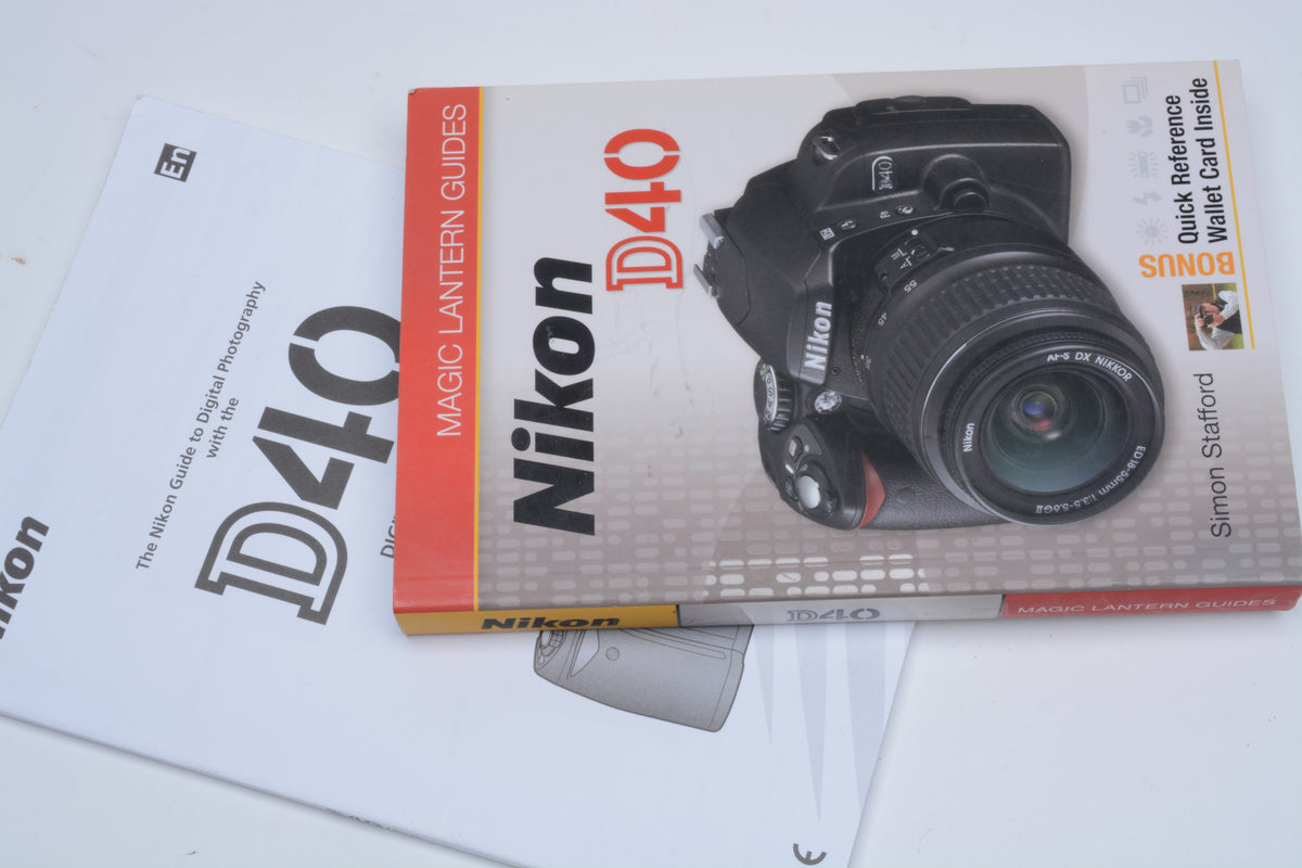 Nikon D40 DSLR body, batt+charger+book, ONLY 2421 Acts!! Mint-