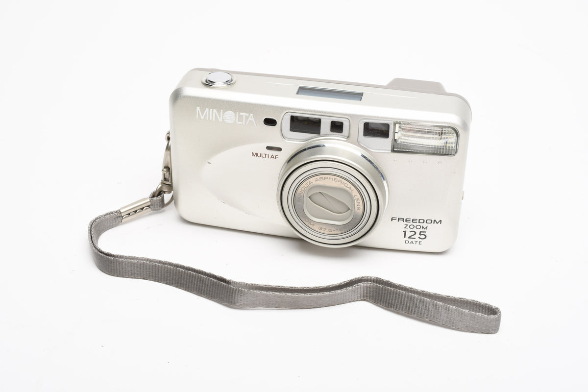 Minolta Freedom Zoom 125 Date 35mm Point&Shoot camera w/ strap, Great!