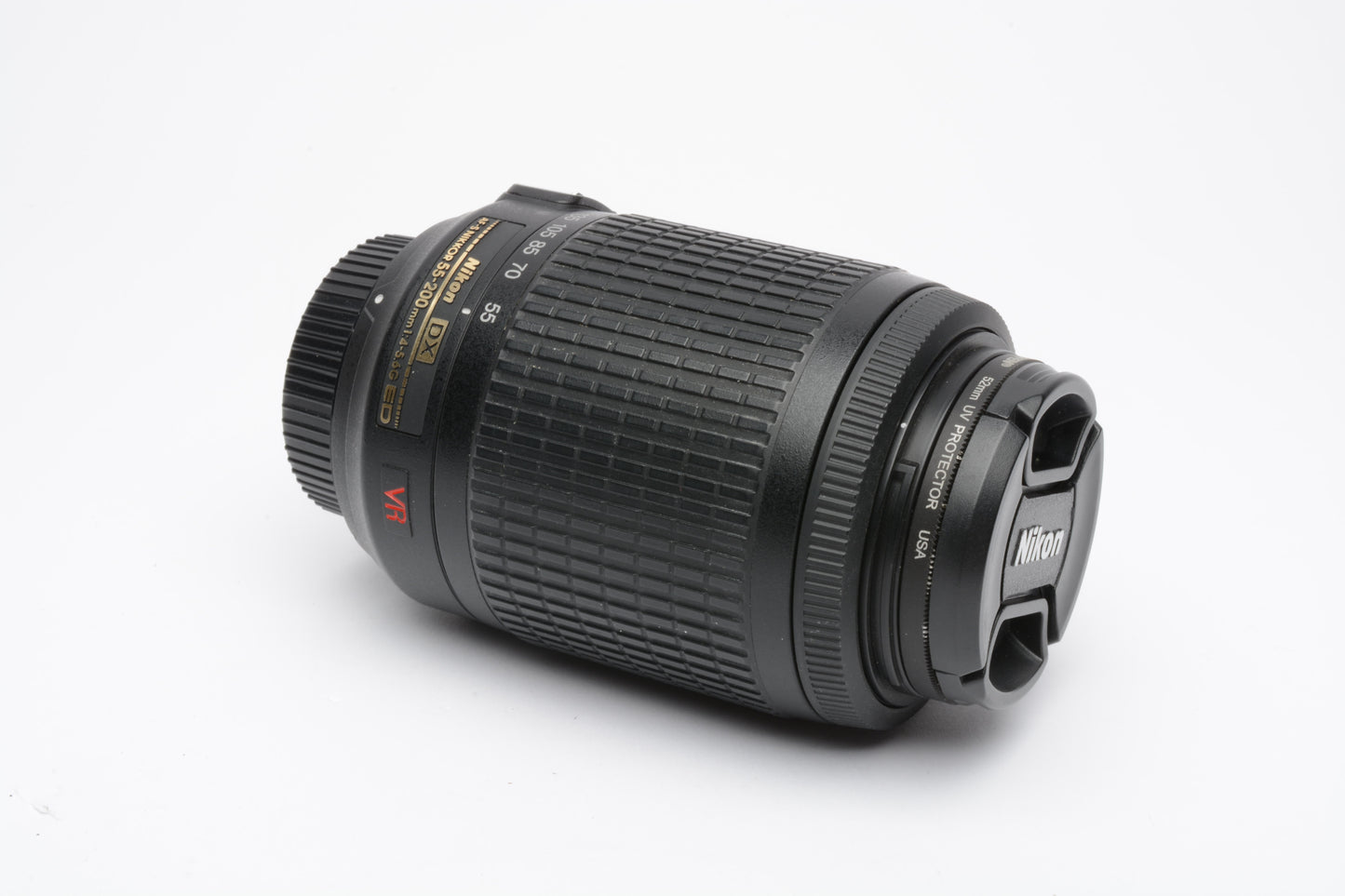 Nikon AF-S 55-200mm f4-5.6G ED VR DX, caps, UV, clean