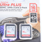 2x SanDisk Ultra Plus 16gb SD Cards, New in Blister Pack