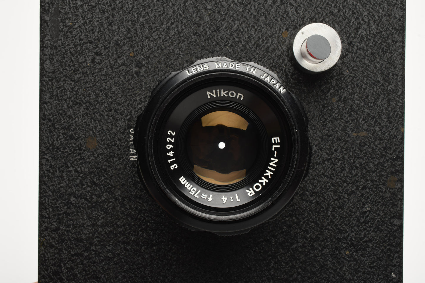 Nikon EL Nikkor 75mm f4 Enlarging lens w/4x4" lens board, Great!