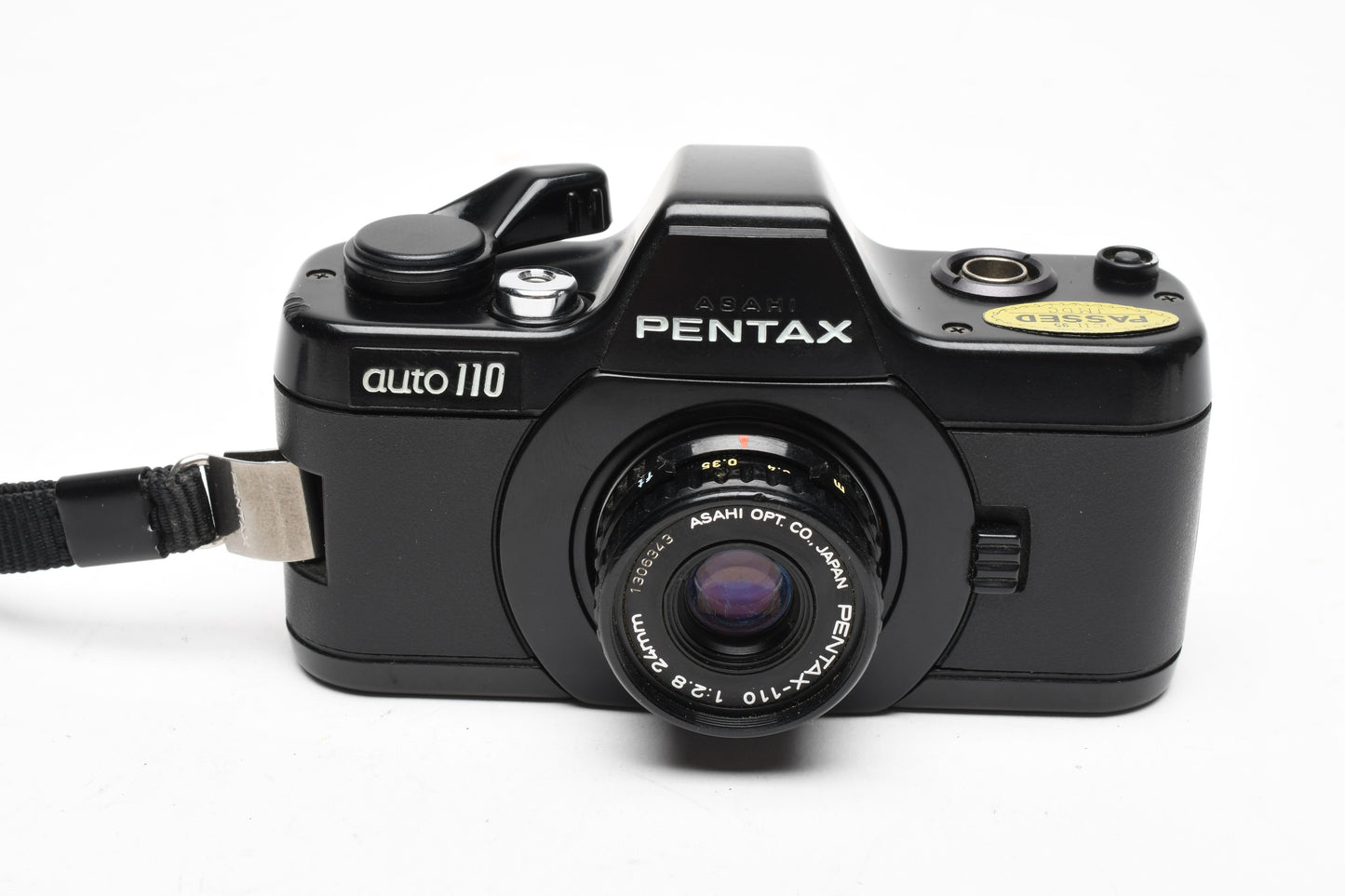 Pentax Auto 110 w/24mm f2.8, case, wrist strap, Tested