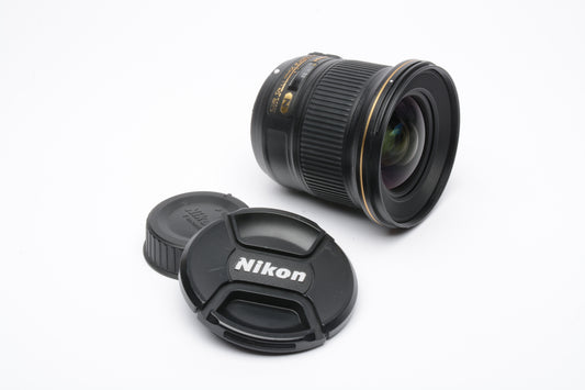 Nikon Nikkor AF-S DX 20mm f/1.8 G SWM RF ED Aspherical Lens w/Caps, Nice