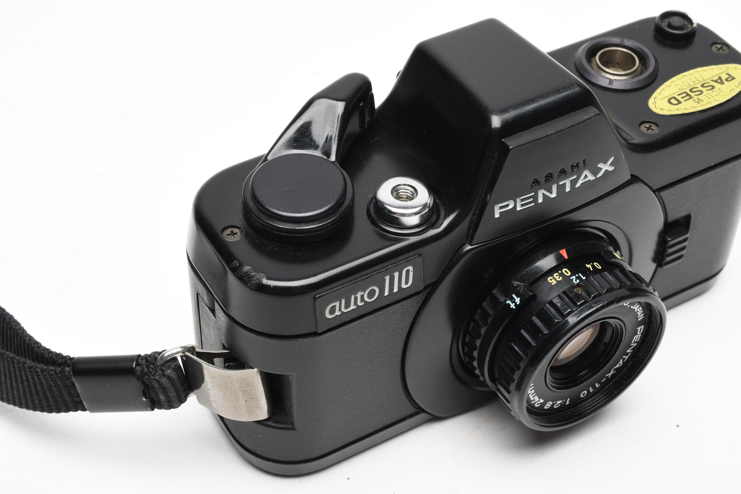Pentax Auto 110 w/24mm f2.8, case, wrist strap, Tested