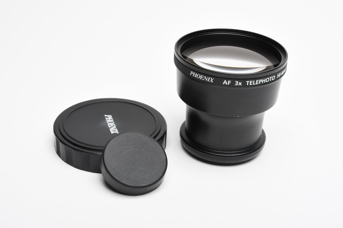 Phoenix AF 3X Telephoto HI-MAG Video Converter 46mm w/Caps