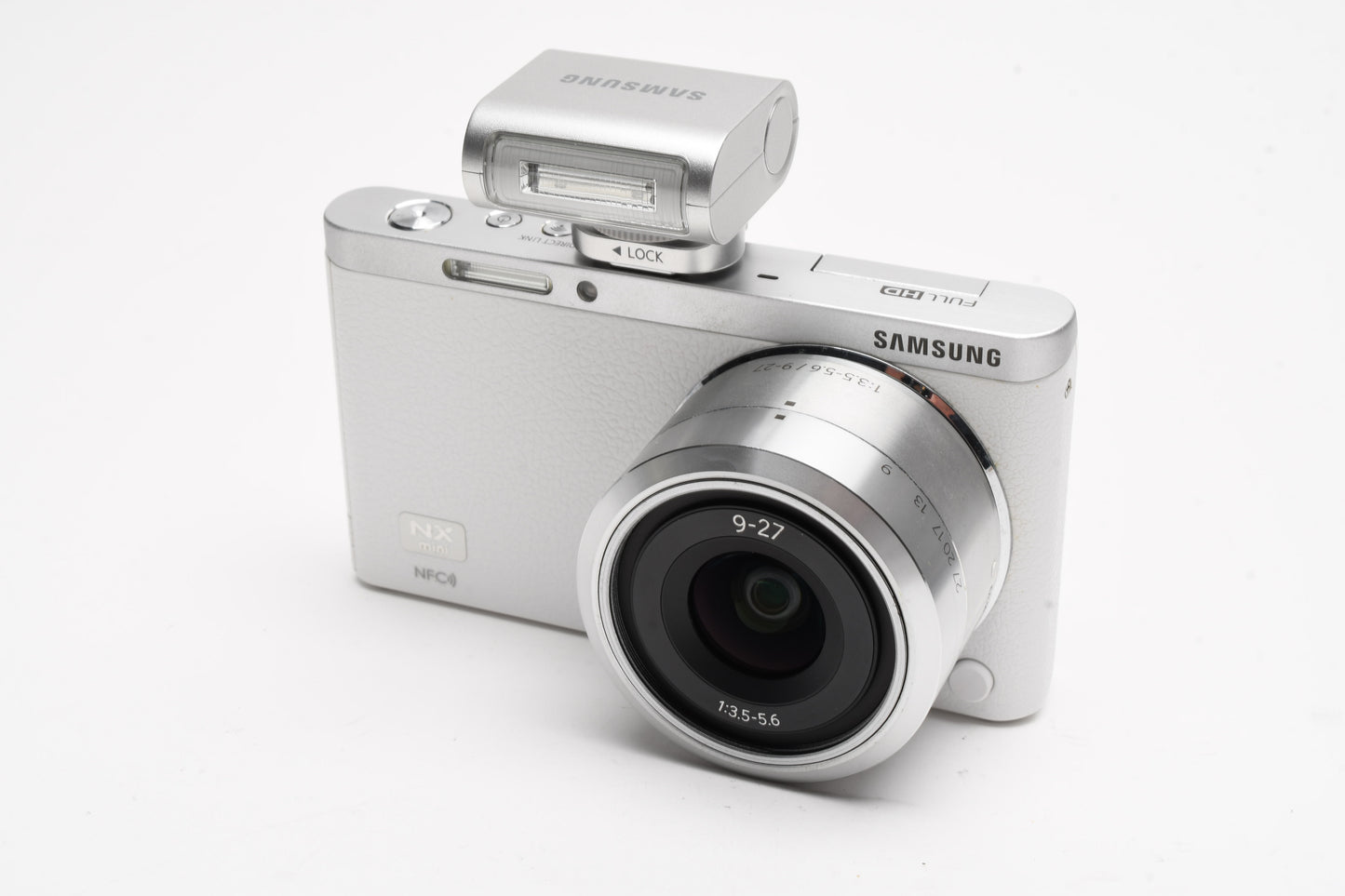 Samsung NX Mini 20.5MP Digital Point&Shoot W/9-27mm Lens + Flash  (white) Mint-