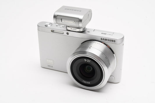 Samsung NX Mini 20.5MP Digital Point&Shoot W/9-27mm Lens + Flash  (white) Mint-