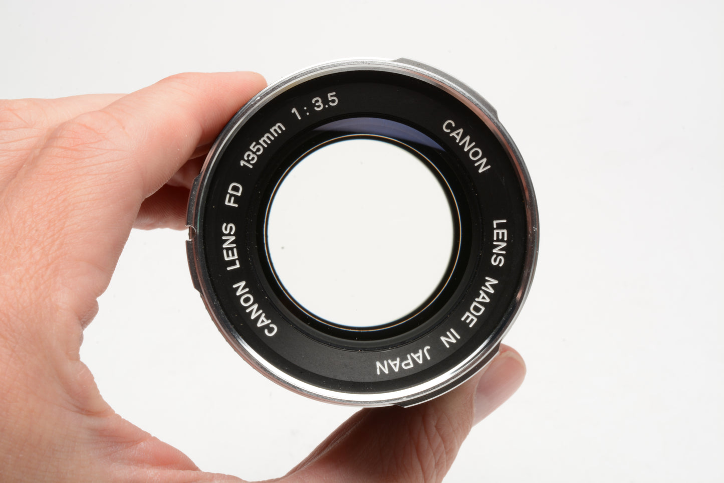 Canon FD 135mm f3.5 Portrait lens, caps, Chrome Nose, Good!