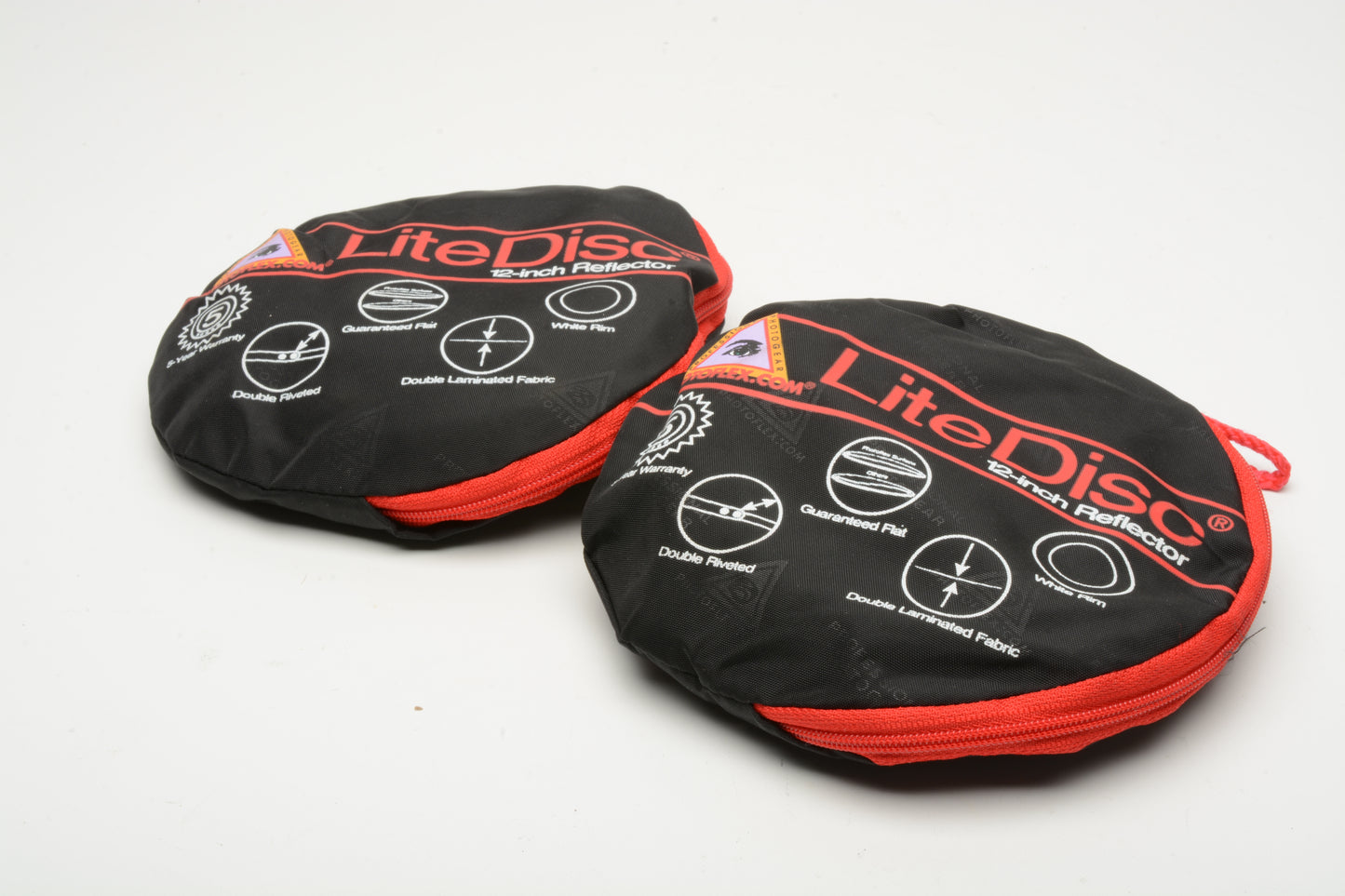 Set of 2 Photoflex 12" Lite Disc reflectors / diffusers white / white & Gray / Black