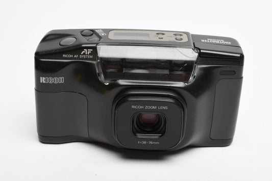 Ricoh Shotmaster Zoom 35mm Point&Shoot w/38-76mm Zoom Lens, Strap, Nice!